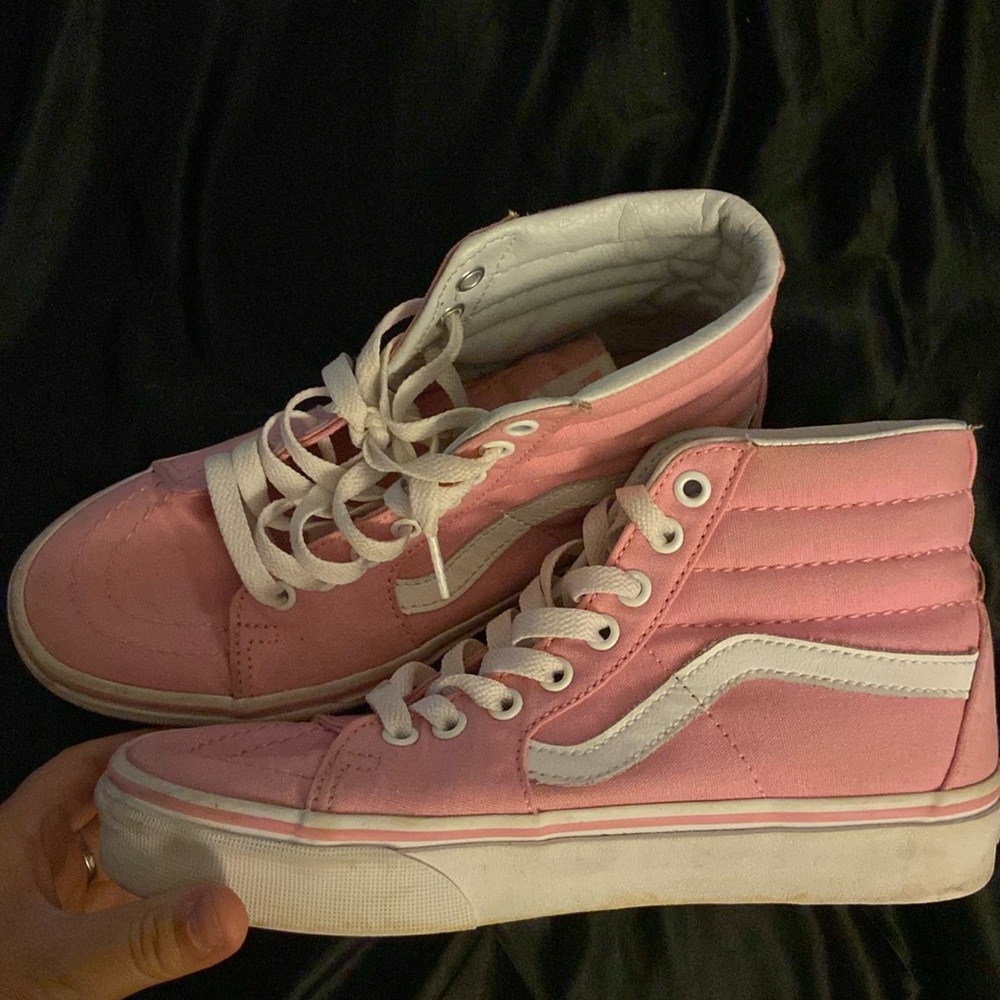 Pink high top vans